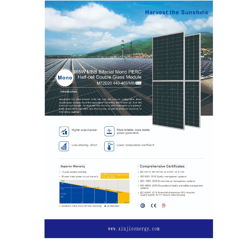 high efficiency  465  W photovoltaic solar  module panel system online sale